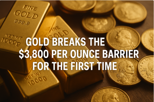 Gold Breaks the $3,800 Per Ounce Barrier for the First Time